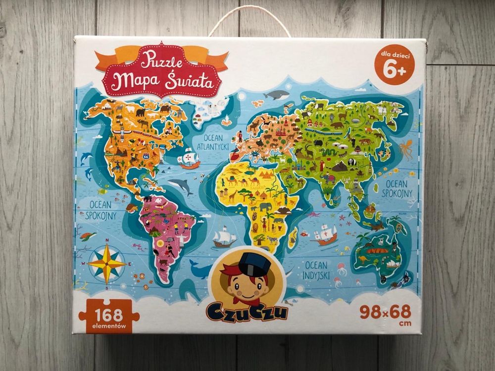 CzuCzu nowe Puzzle Mapa świata 168 el.