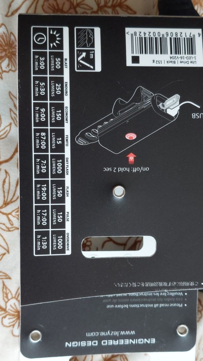 Lampka rowerowa Lezyne lite drive 1000XL +Direct X-LOCK +Remote switch