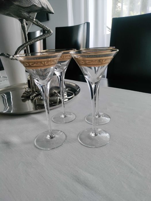 Kieliszki złote elementy PRL 4 sztuki