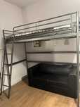 Łóżko Ikea na antresoli – metalowe, 90×200 cm – solidne i praktyczne