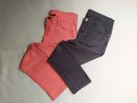 Spodnie jeans zestaw 2 pary granatowe różowe r.42 + GRATIS