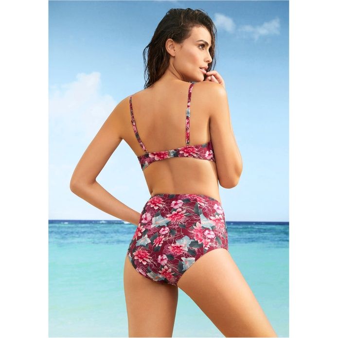 wysokie majtki do bikini w kwiaty 40-42