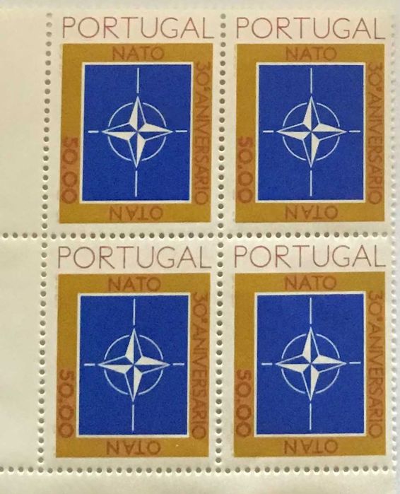 Quadra de selos novos de 50$00 - 30. aniversário da NATO - 1979