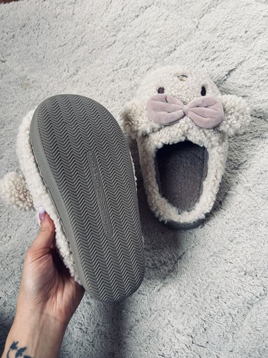 Kapcie baranek miś kremowe beż ocieplane domowr 36/37 new butik tumblr