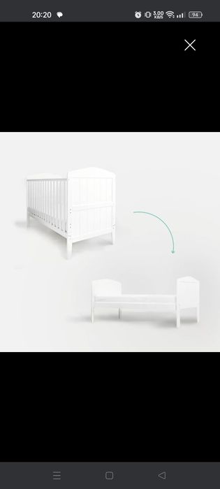 Łóżeczko od narodzin do 6 lat Woodies 140x70 2w1 plus materac