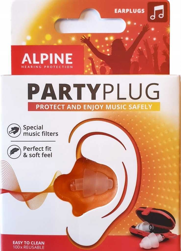 Zatyczki do uszu Alpine PartyPlug, koncert festiwal imprezę, BEZBARWNE