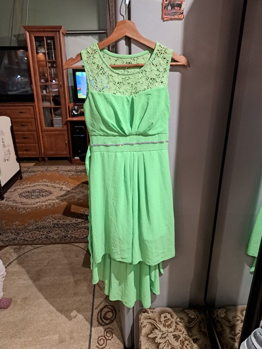 OKAZJA długa zielona sukienka M