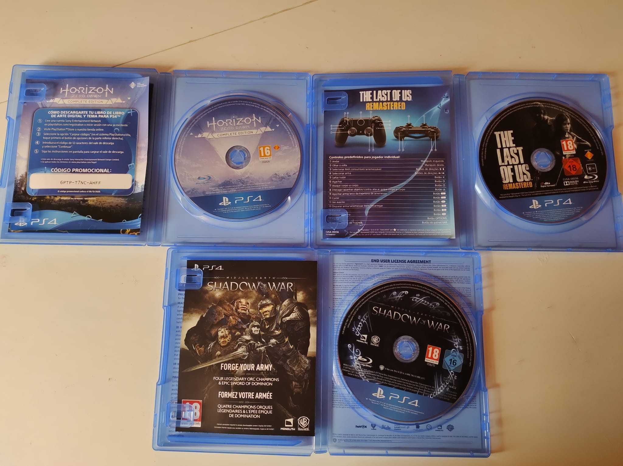 PS4 + Horizon Zero Dawn +The Last of US + Middle-Earth