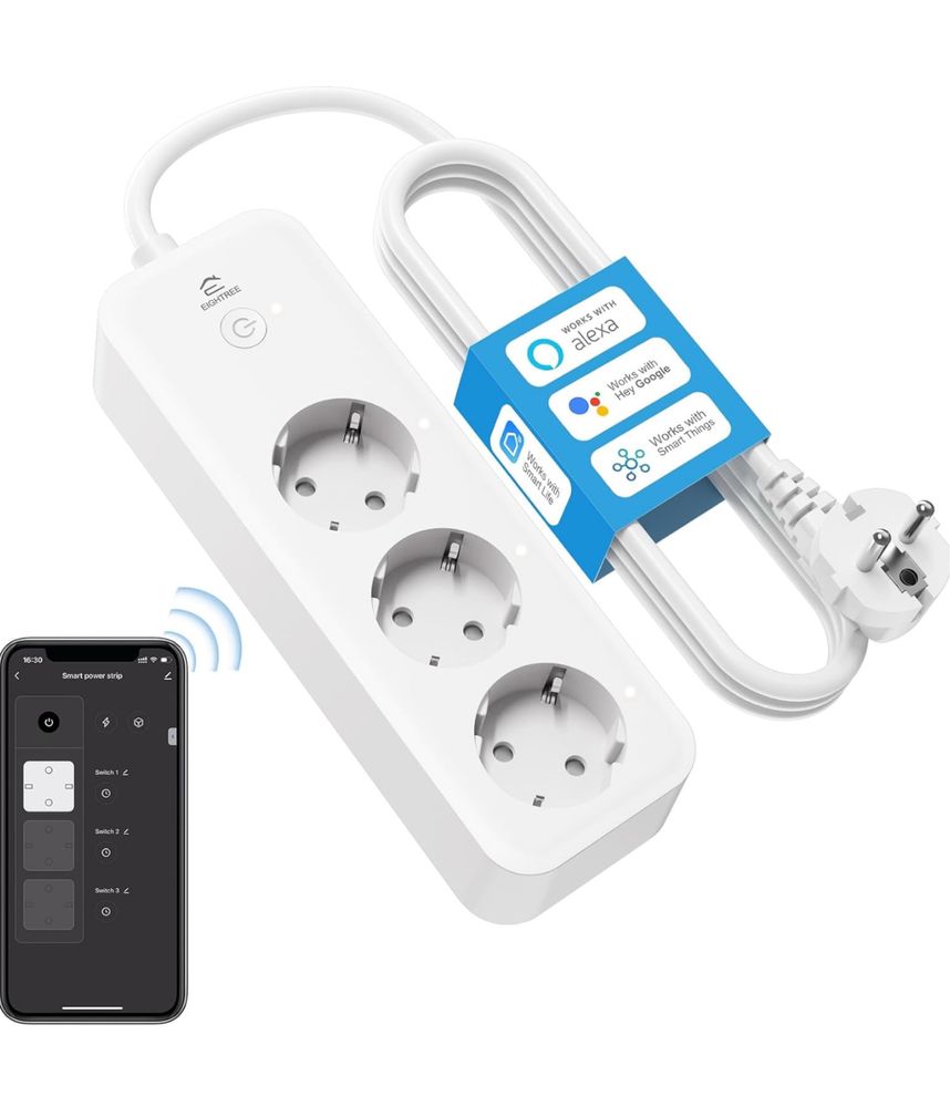 Inteligentna listwa zasilajaca eightree gniazdo przedluzacz smart wifi