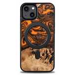 Etui z drewna i żywicy na iPhone 15 Plus MagSafe Bewood Unique Orange