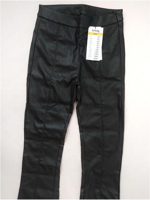 Spodnie z imitacji skóry XXS 32 przed kostkę