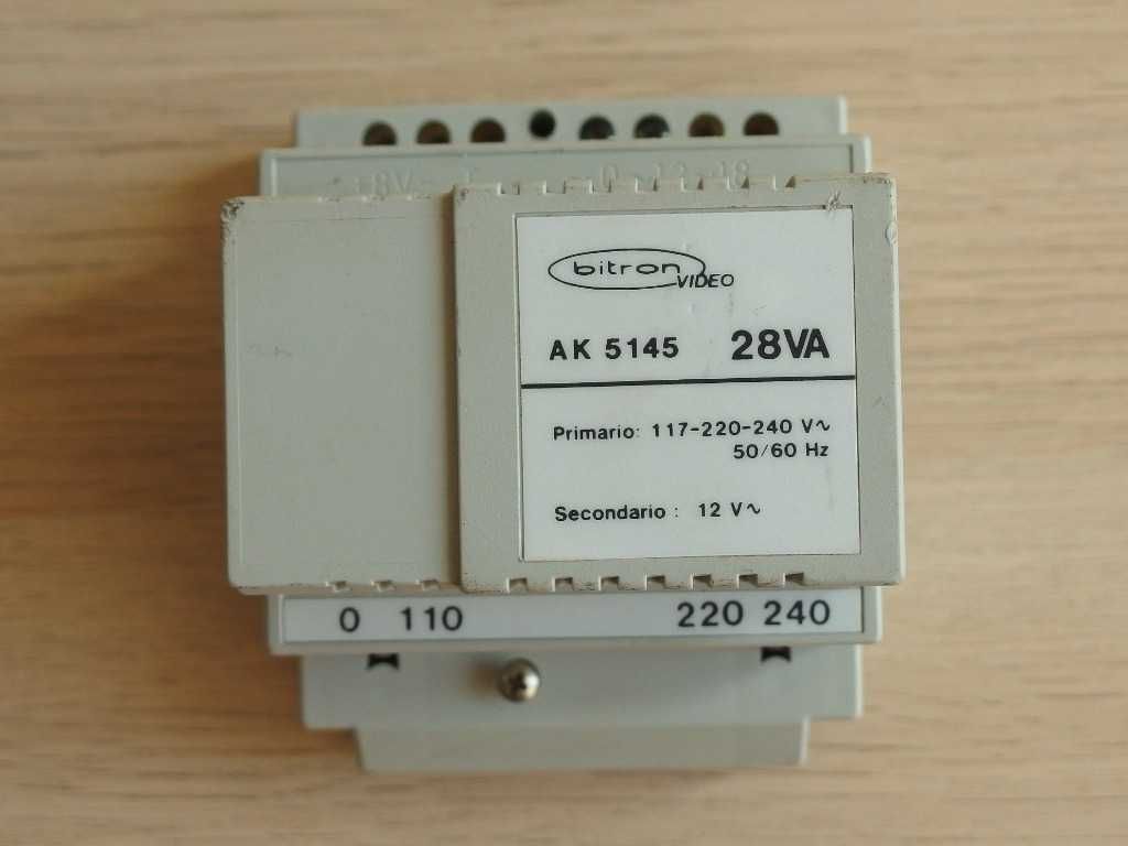 Video-domofon Bitron transformator 230 12V 2,3A 28VA szyna TH35