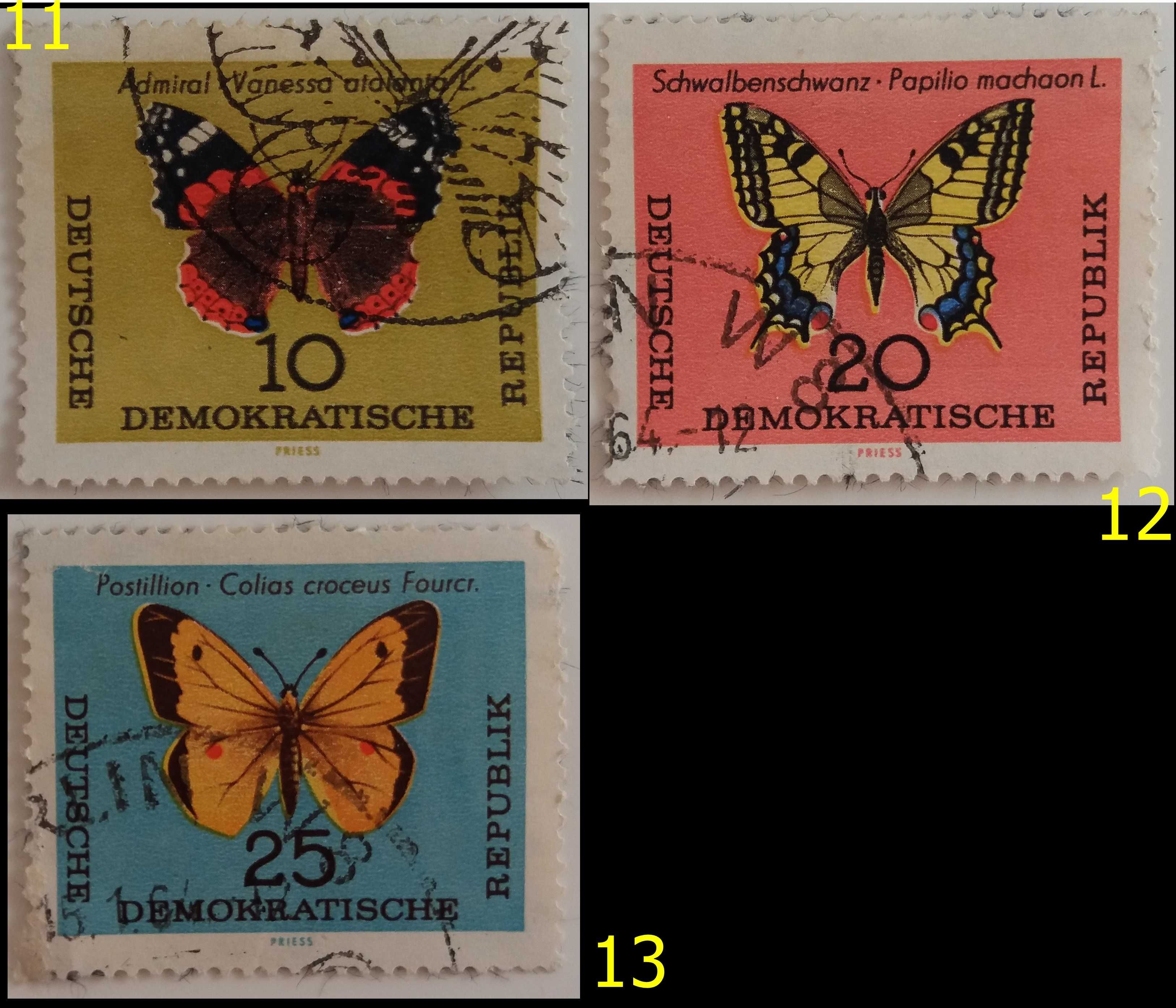 Znaczki pocztowe, NRD 1957-65, 20 sztuk