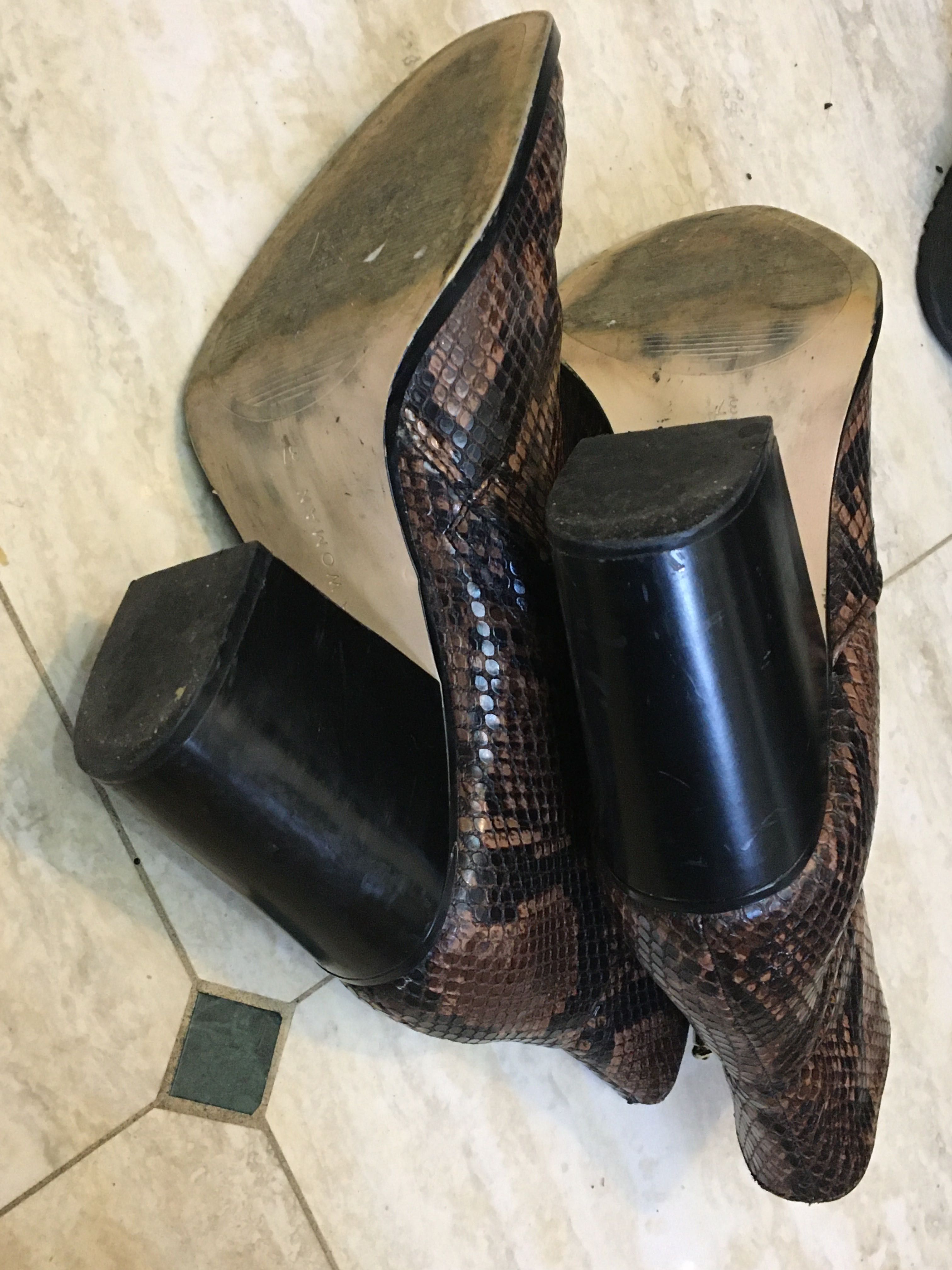 Zara Woman, 37, 23,5 cm, wężowy wzór, zwierzęcy, botki na klocku