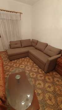 Sofa cheslong castanho usado