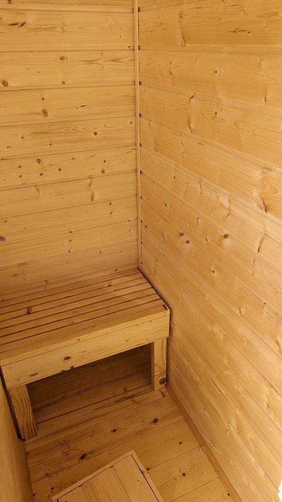 Sauna ogrodowa z przedsionkiem opalana drewnem lub elektryczna