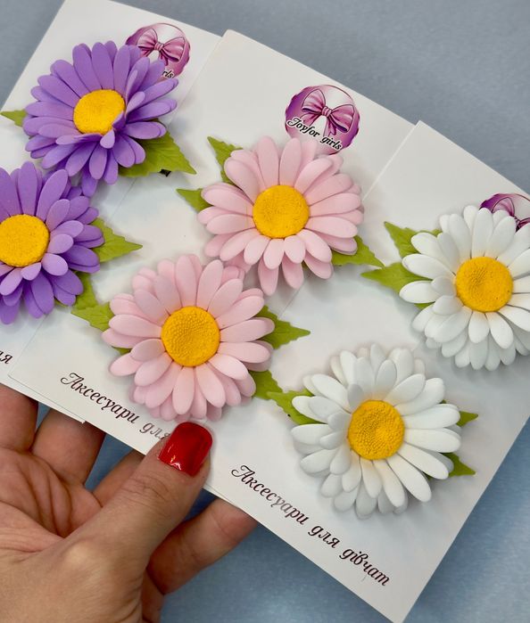 Ромашки. Заколка ромашка