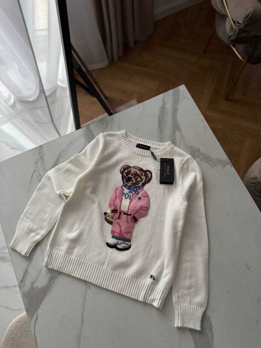 Жіночий светр Polo Ralph Lauren Polo Bear молочний трикотаж кофта