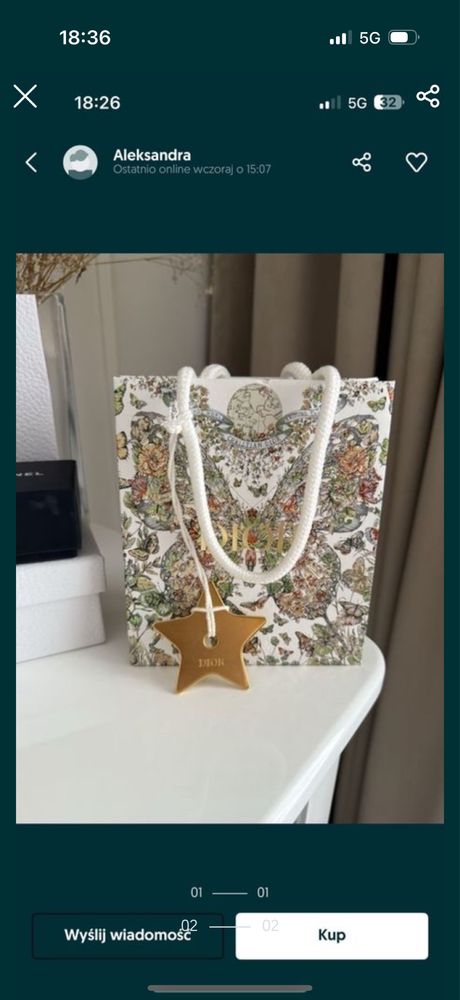 Pudelko, torba i charms na prezent Dior