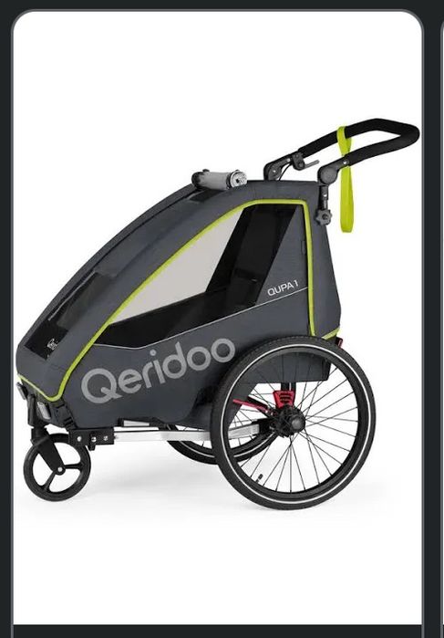 Przyczepka rowerowa qeridoo qupa 1 lime gwarancja