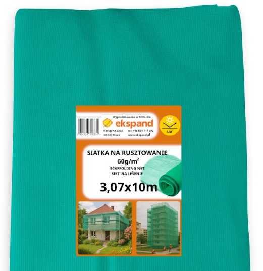 Siatka na RUSZTOWANIE 3,07x10 m ochronna zabezpieczająca plac budowy
