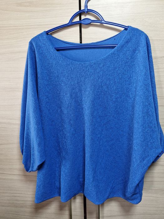 Chabrowa bluzka nietoperz rękawy 3/4 Xl-Xxl Made in Italy  Xl -Xxl