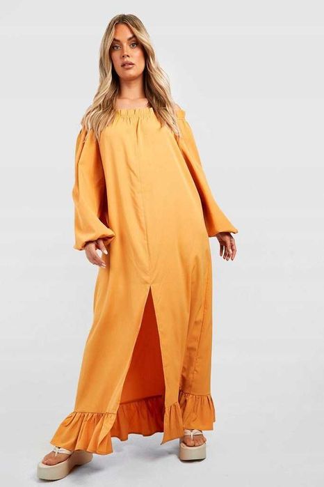 Długa Letnia Sukieneczka Plus Size 56 Fason Oversize
