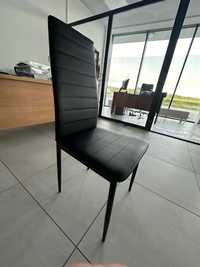 Krzesła TOREBY czarny skóra ekologiczna/czarny 7szt
