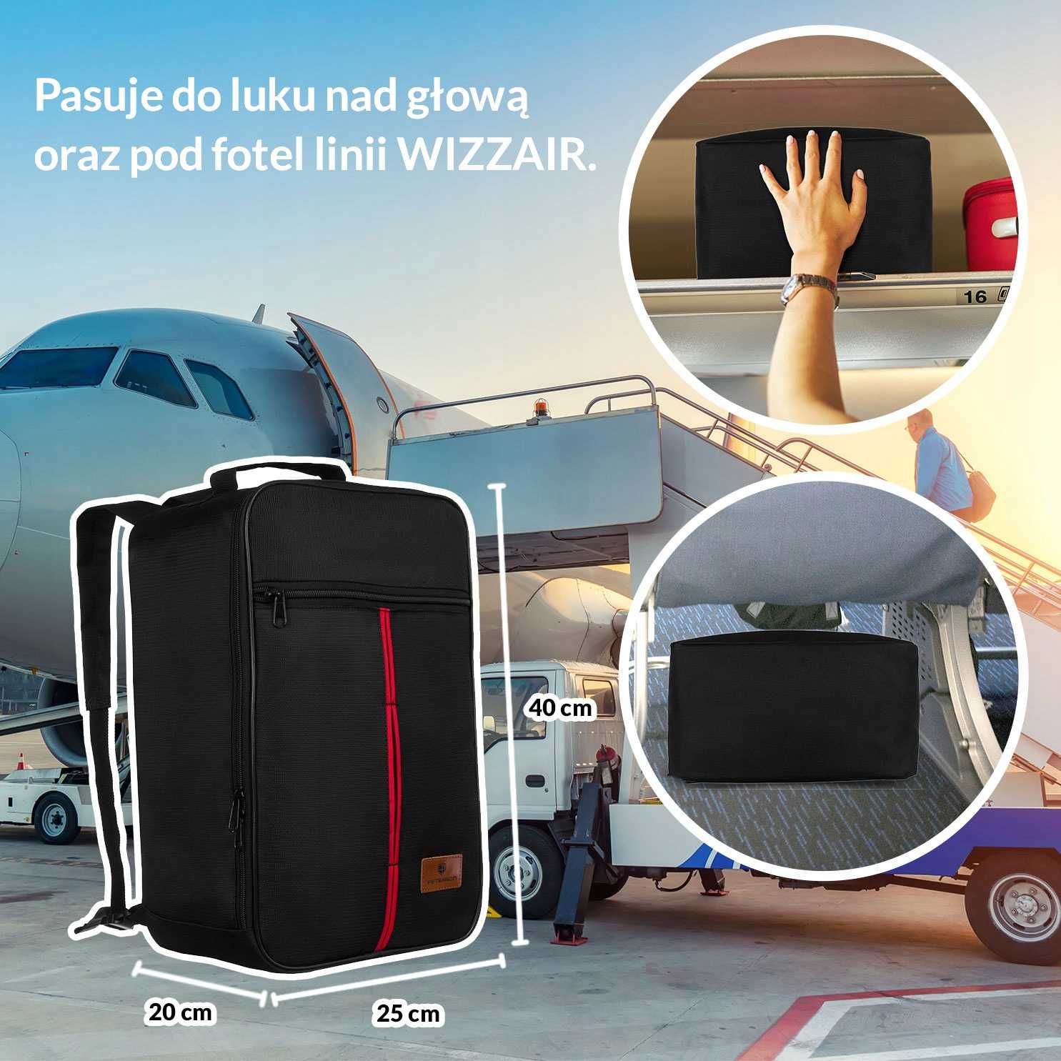 Peterson plecak bagaż podręczny do samolotu Ryanair/Wizzair czarny!