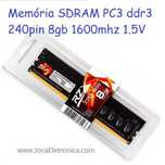 Memória SDRAM ddr3 240pin 8gb 1600mhz 1.5V NOVA