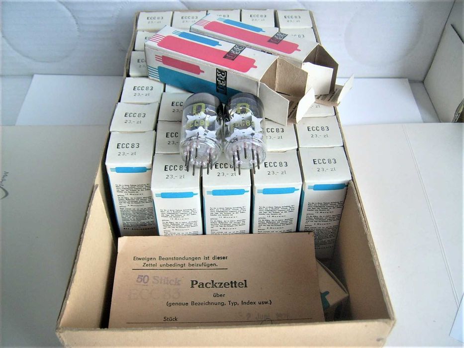 ECC83 / RFT / NOS / Dobrana para, lata1970' - BARDZO MOCNE !