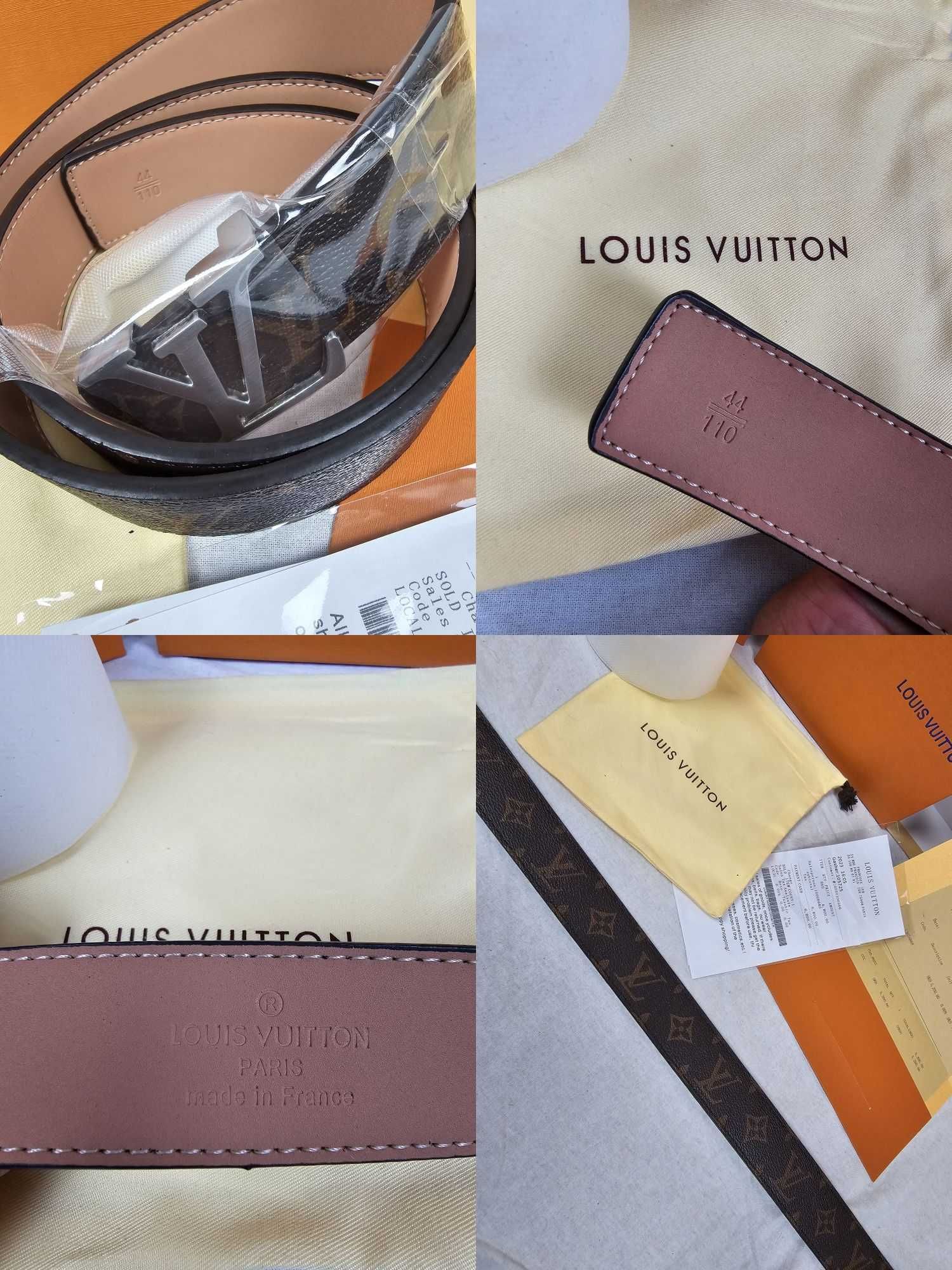 Pasek unisex  Louis Vuitton komplet z pudełkiem i torebka  logowane