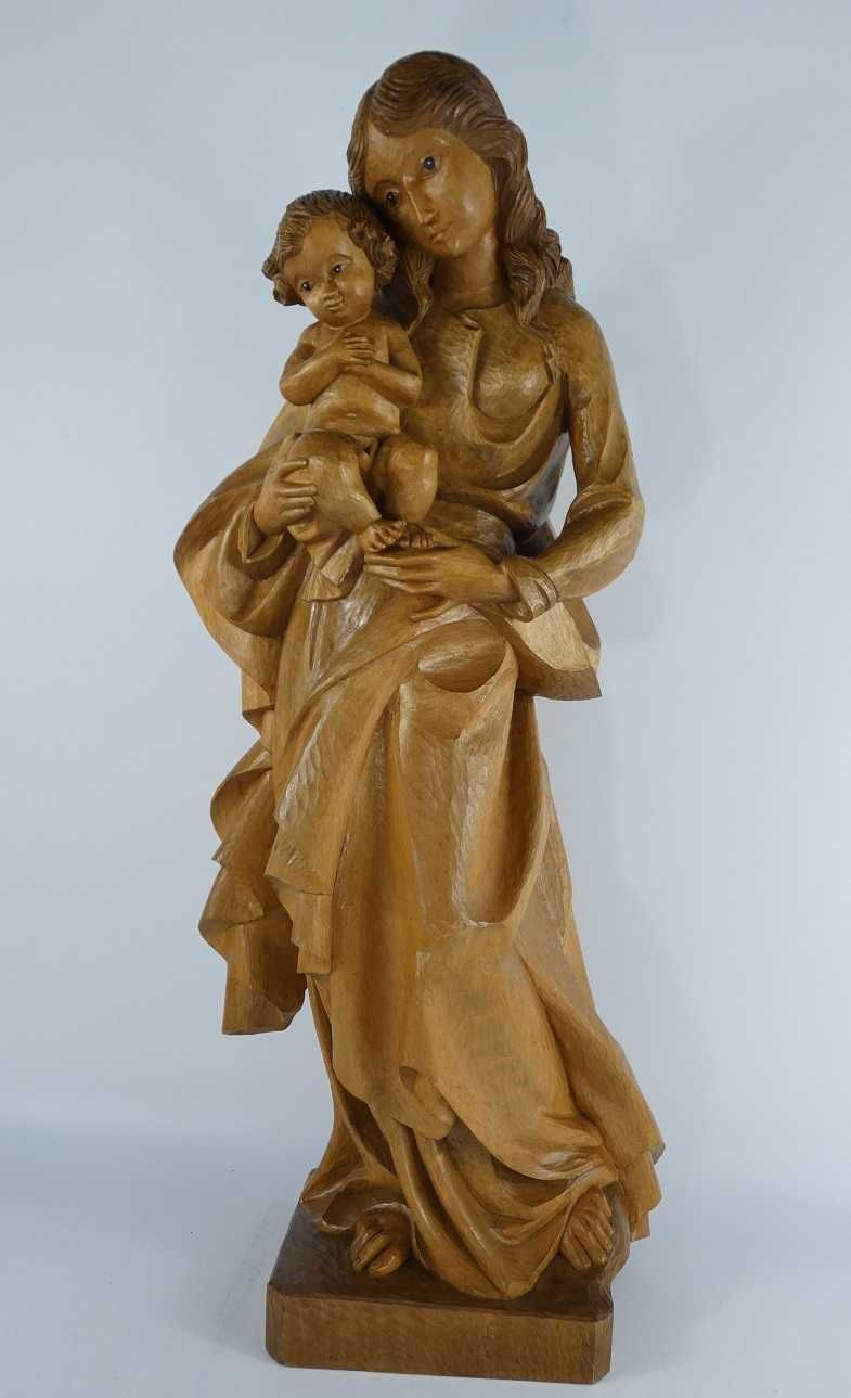Figura rzeźba MARYJA z Dzieciątkiem Jezus drewno 69 cm Madonna