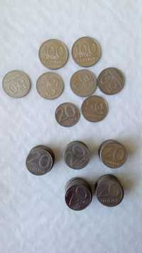 Monety o nominale 20 50 i 100 złotych z roku 1989 i 1990