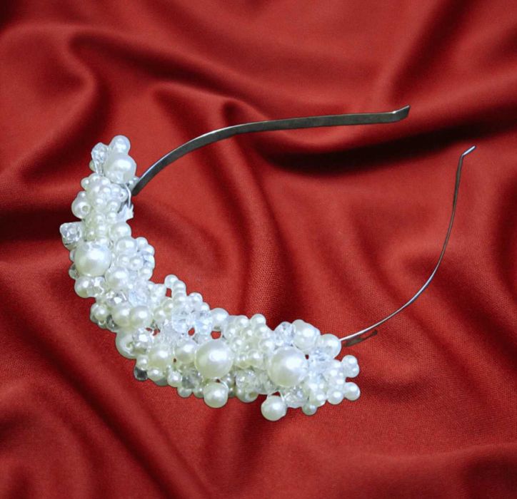 Cute Cute Роскошный обруч-диадема ручной работы из жемчужин