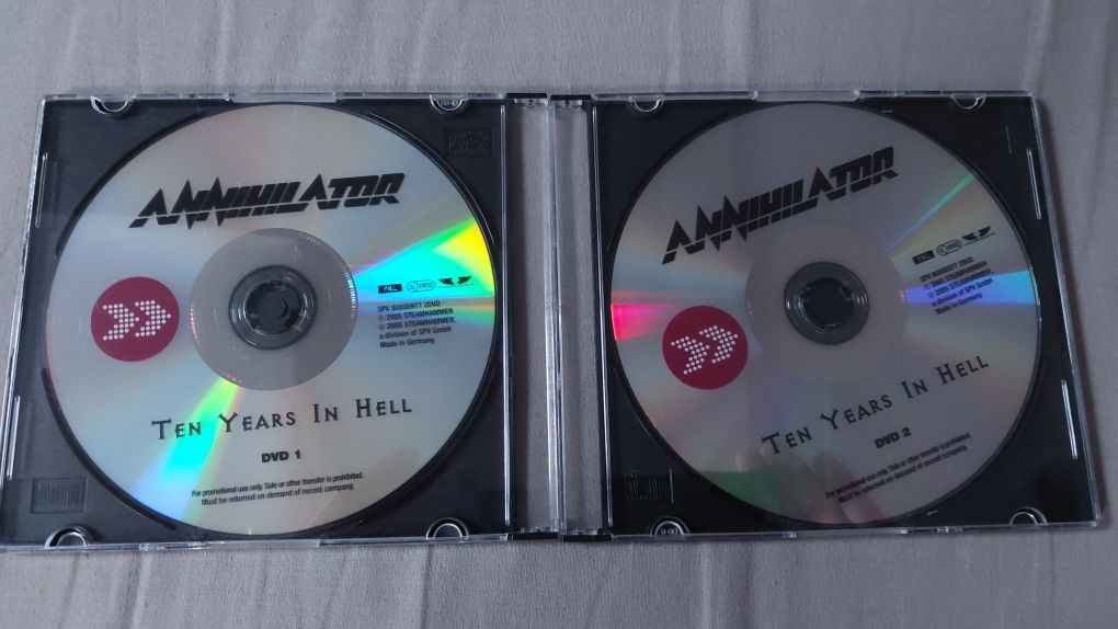 DVD x 2 Annihilator Ten Years In Hell promo