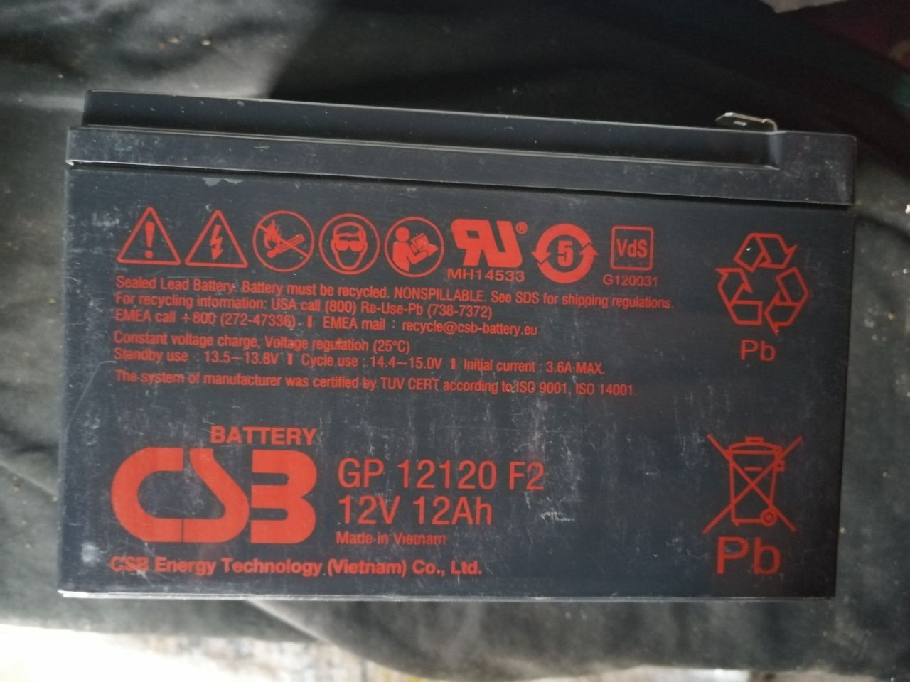 CSB GP12120 Новый аккумулятор для ИБП, скутер, и др. 12V 12Ah Vietnam