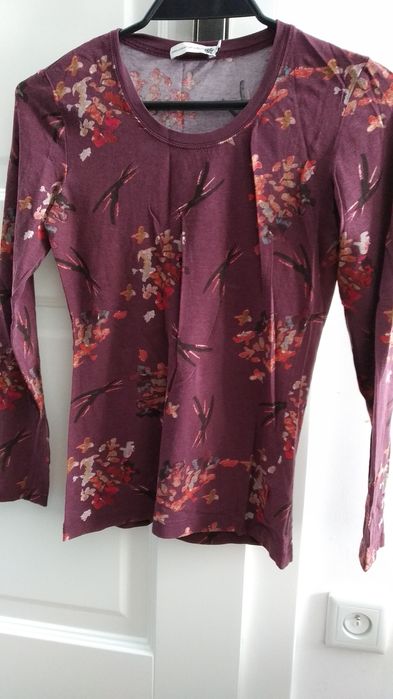 Bluzka bordowa w kwiaty jackpot XS