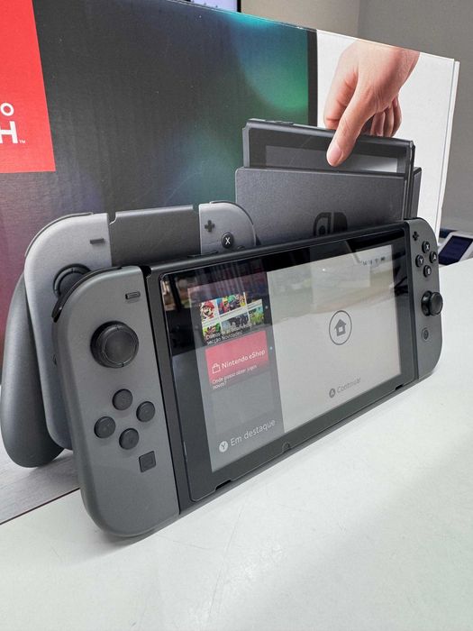 Nintendo Switch Cinza Caixa Original + Acessórios - Loja Ovar