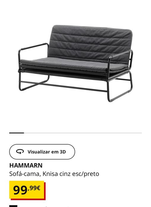 Sofá cama IKEA preto