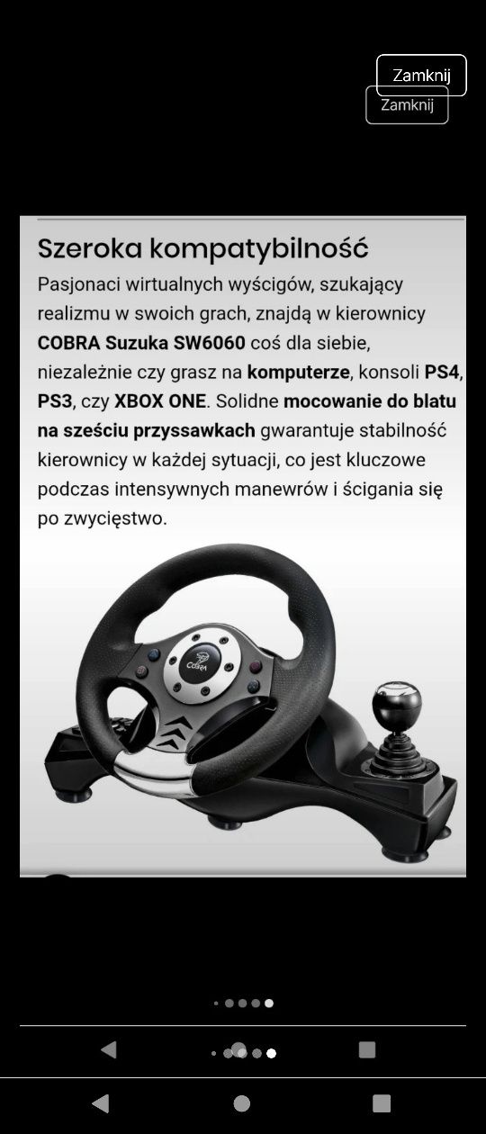 Kierownica + akcesoria
