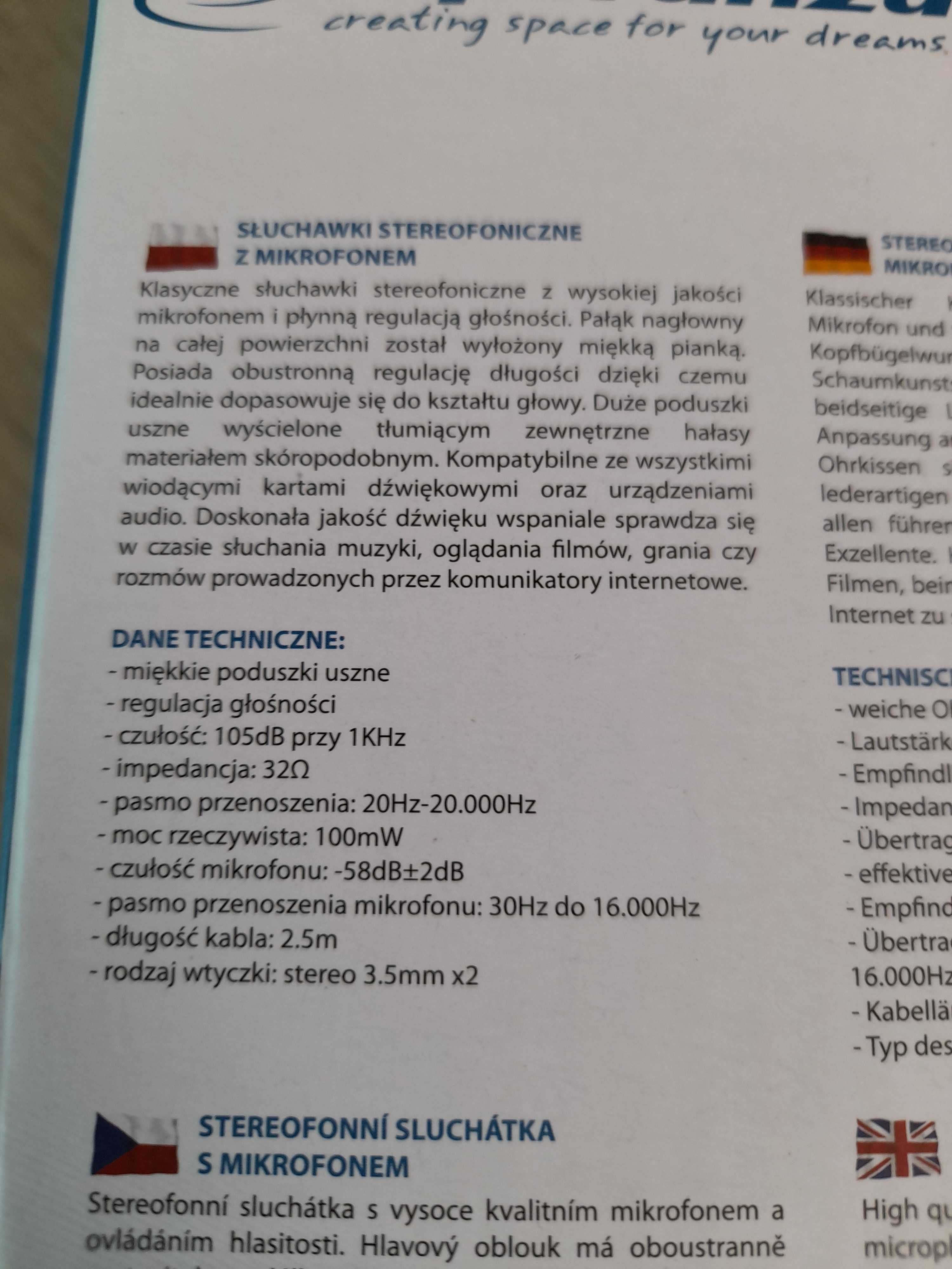 Słuchawki z mikrofonem marki esperanza