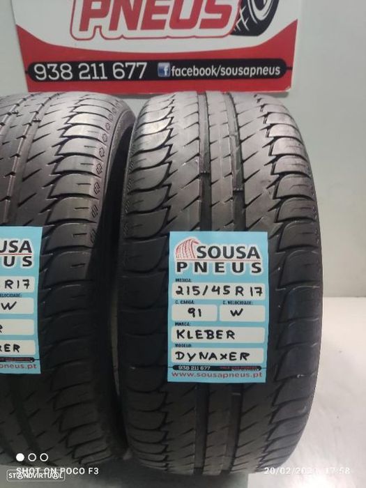 2 pneus semi novos 215-45r17 kleber - oferta dos portes