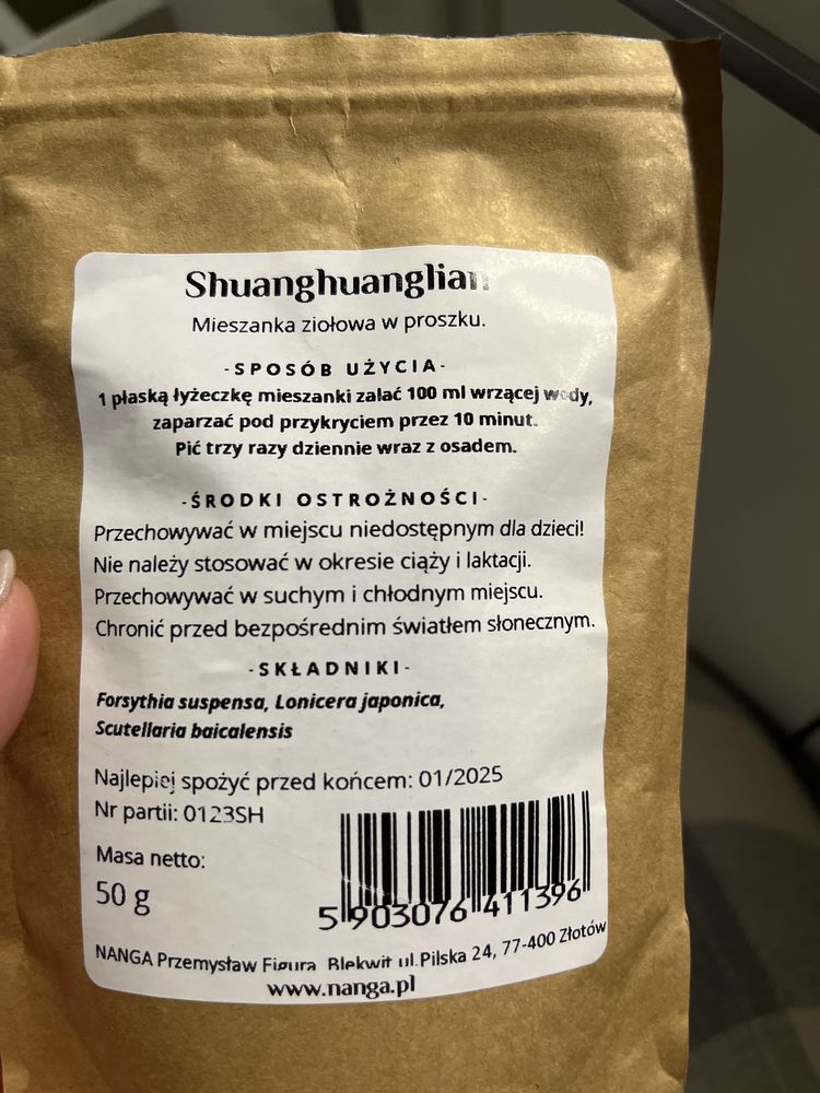 Mieszanka ziolowa w proszku shuanghuanglian