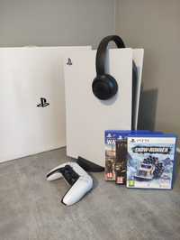 Konsola PlayStation 5 z napędem + 3gry + słuchawki JBL