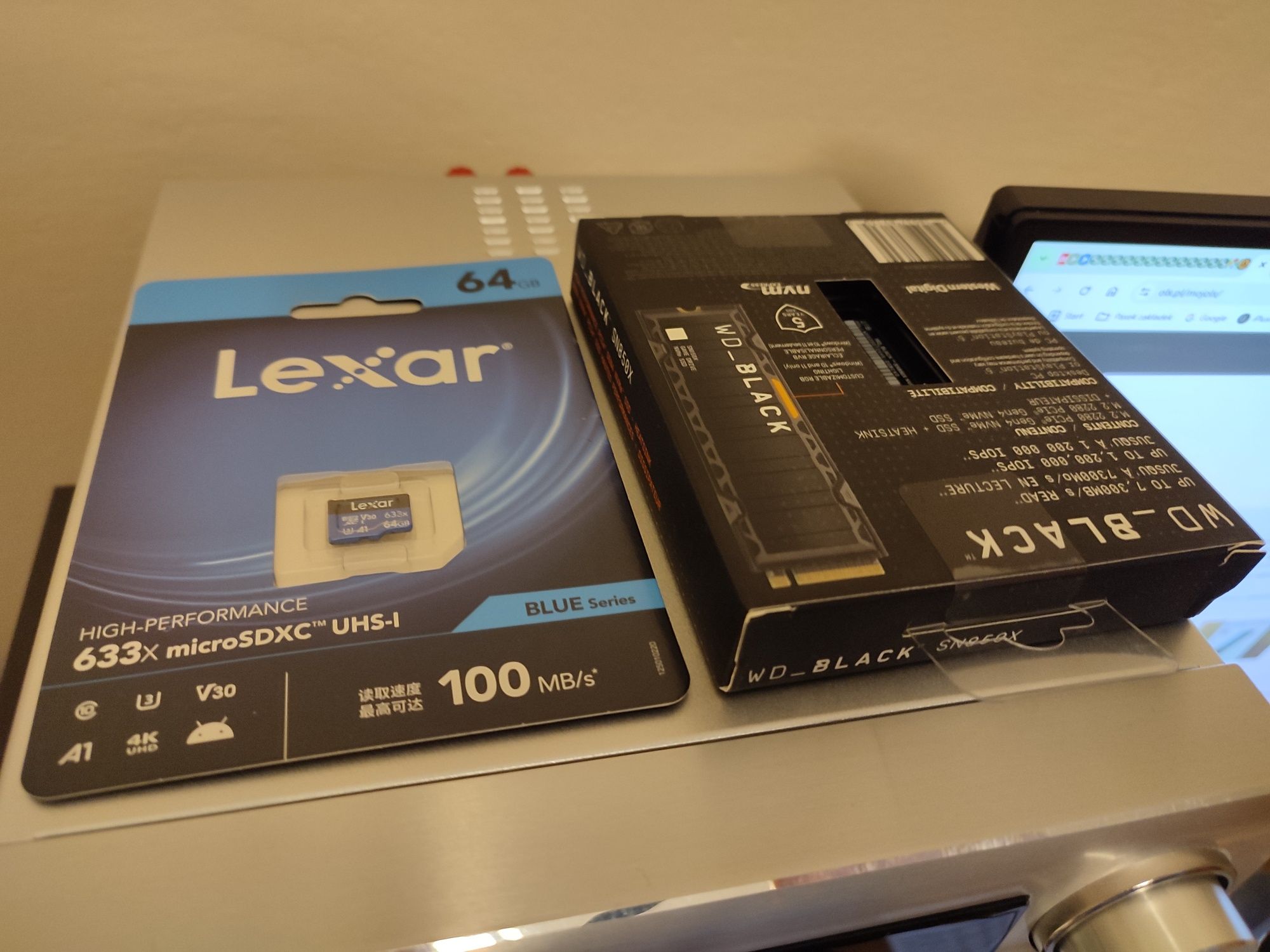 Karta pamięci 64GB + dysk SSD WD BLACK SN850X 2TB (m.2 NVMe PCIe 4.0).