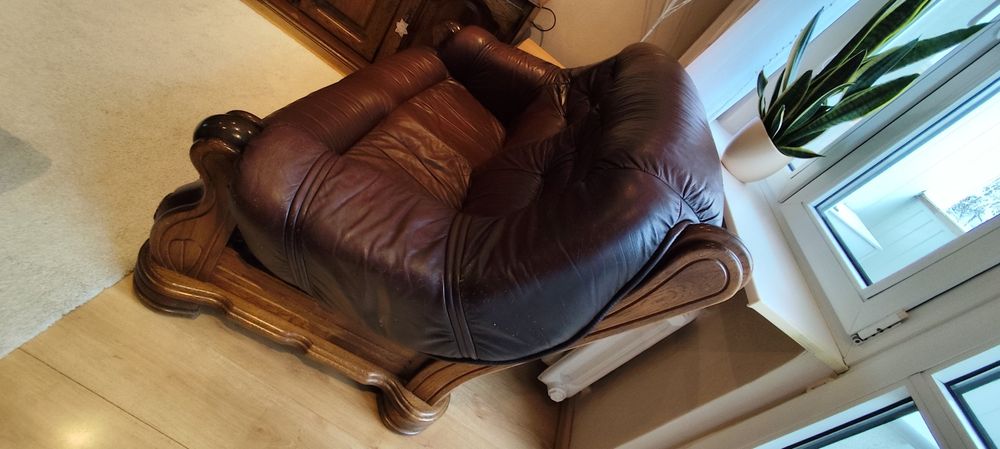 Kanapa firmy Kler dwuosobowa ze skóry naturalnej docieranej rękodzi