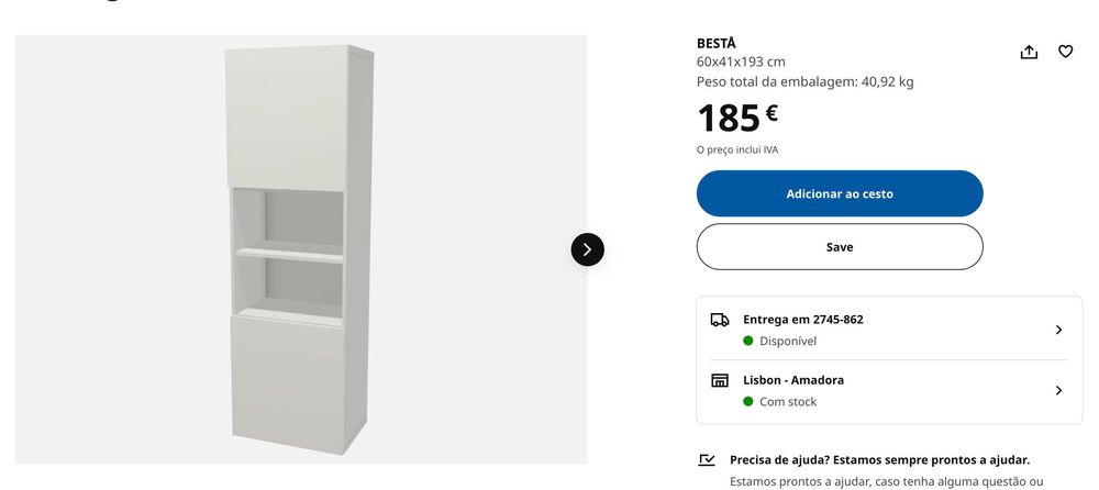 Módulo Besta 60x41x193 cm