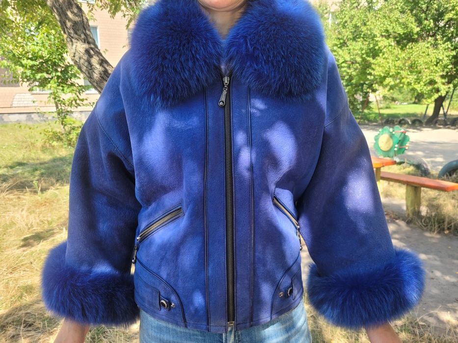 Дублянка, куртка, натуральне хутро песець