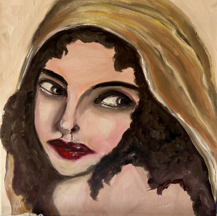 Obraz olejny na płótnie kobieta cyganka portret